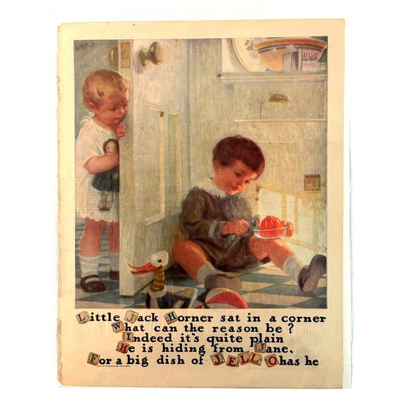 1922 Original Antique Magazine Ad | Jell-O | Little Jack Horner Rhyme - Picture 1 of 3